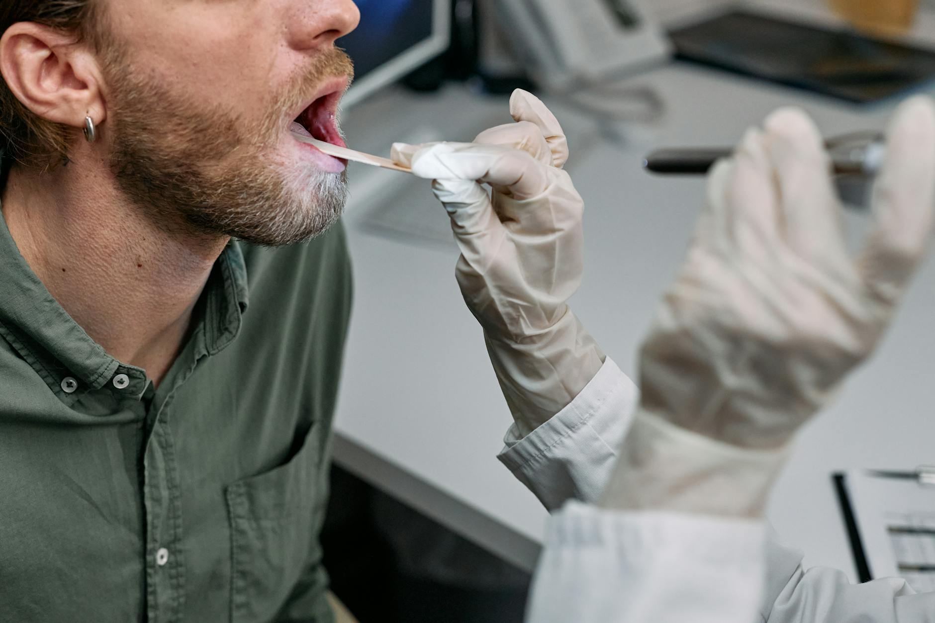 Doctor performing a check-up, symbolizing preventative care.